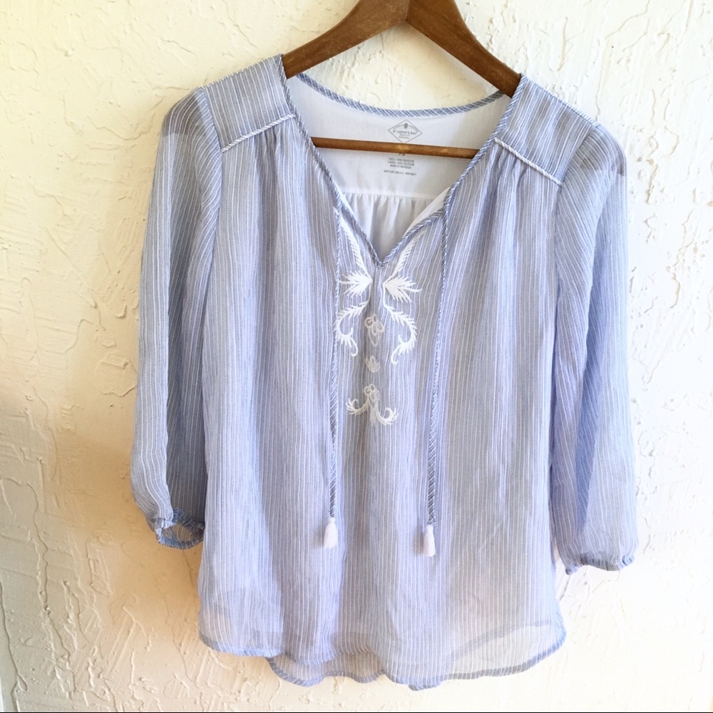 Embroidered Peasant Blouse